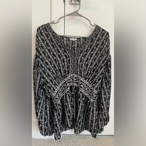 Max Studio Size L V Neck Puff Balloon Sleeve Too